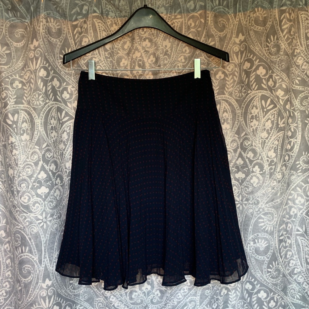 The Limited Navy Skirt | Maroon Polka Dots